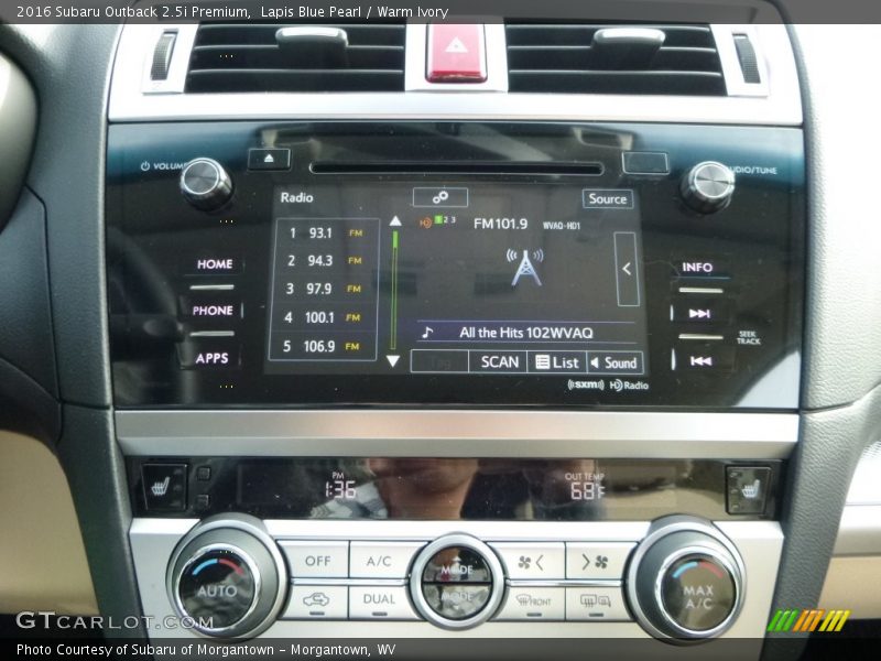 Lapis Blue Pearl / Warm Ivory 2016 Subaru Outback 2.5i Premium