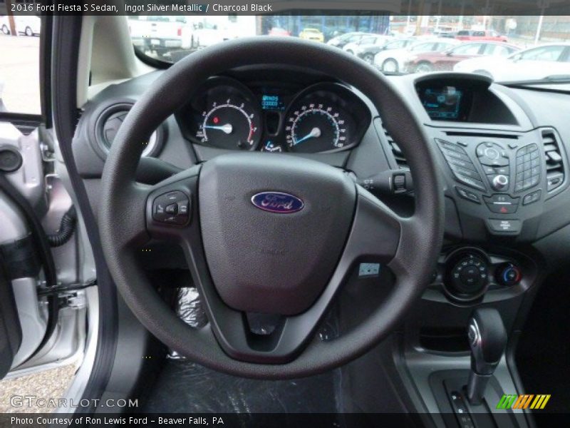 Ingot Silver Metallic / Charcoal Black 2016 Ford Fiesta S Sedan