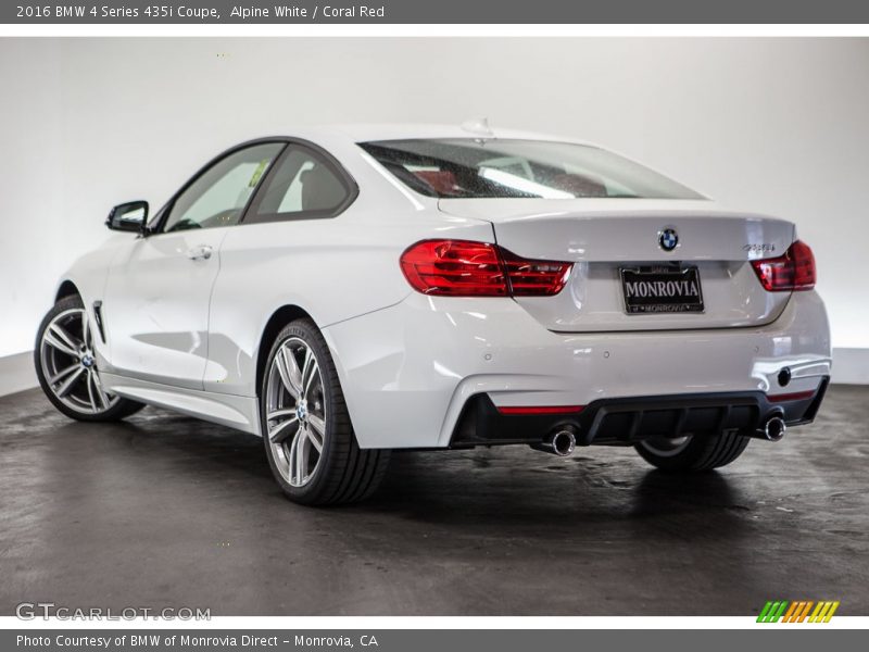 Alpine White / Coral Red 2016 BMW 4 Series 435i Coupe