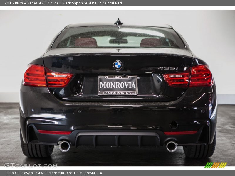 Black Sapphire Metallic / Coral Red 2016 BMW 4 Series 435i Coupe
