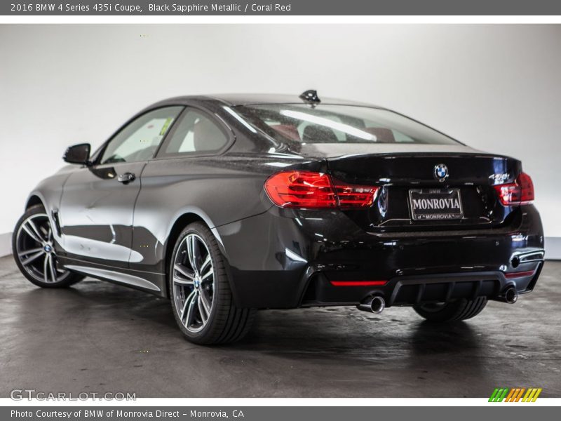 Black Sapphire Metallic / Coral Red 2016 BMW 4 Series 435i Coupe
