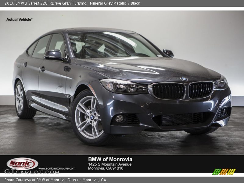 Mineral Grey Metallic / Black 2016 BMW 3 Series 328i xDrive Gran Turismo