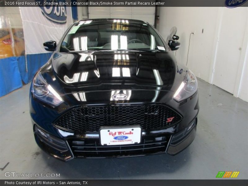 Shadow Black / Charcoal Black/Smoke Storm Partial Recaro Leather 2016 Ford Focus ST