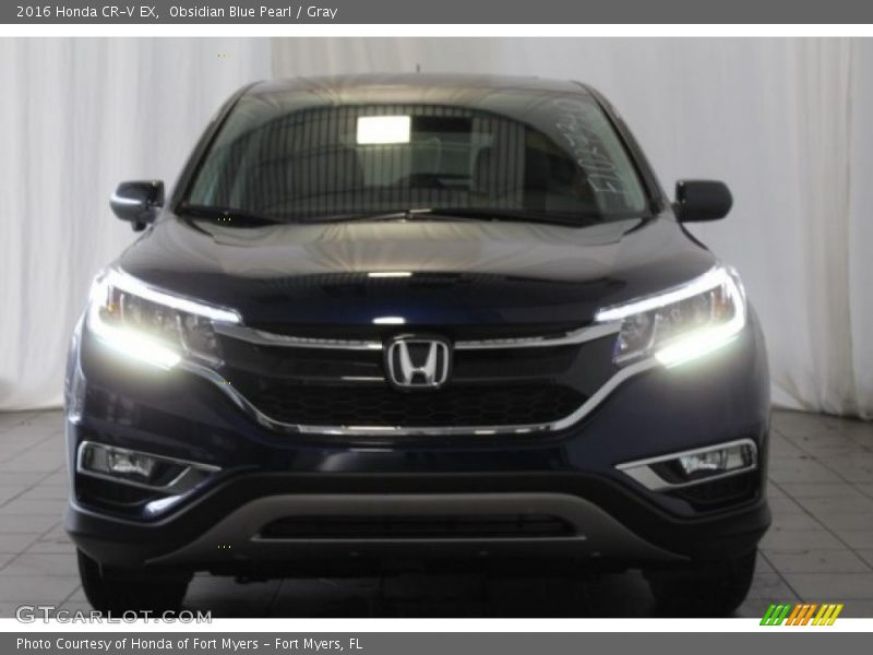 Obsidian Blue Pearl / Gray 2016 Honda CR-V EX