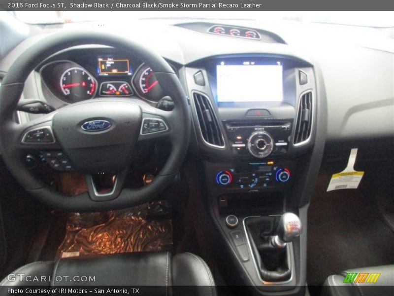 Shadow Black / Charcoal Black/Smoke Storm Partial Recaro Leather 2016 Ford Focus ST