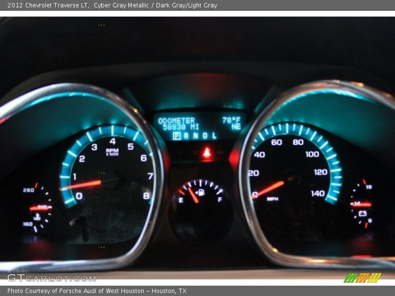 Cyber Gray Metallic / Dark Gray/Light Gray 2012 Chevrolet Traverse LT