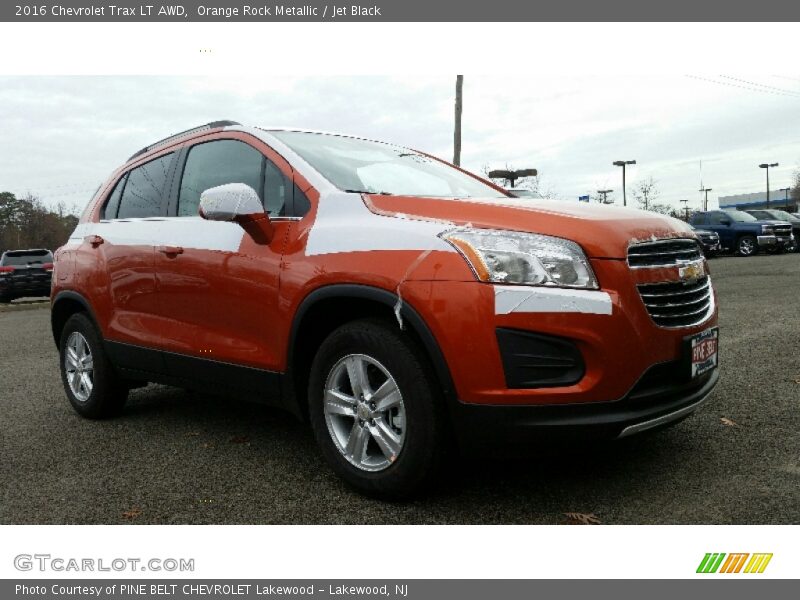 Orange Rock Metallic / Jet Black 2016 Chevrolet Trax LT AWD