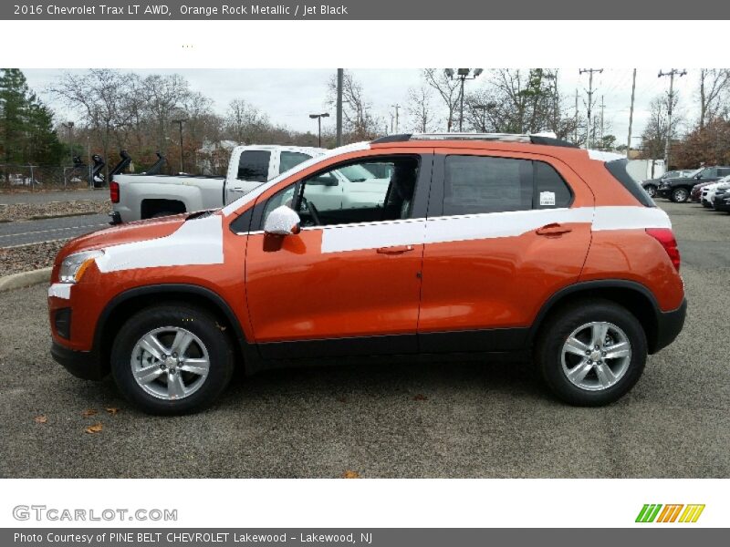 Orange Rock Metallic / Jet Black 2016 Chevrolet Trax LT AWD