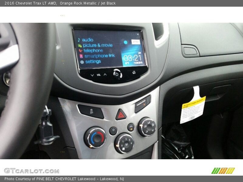 Orange Rock Metallic / Jet Black 2016 Chevrolet Trax LT AWD