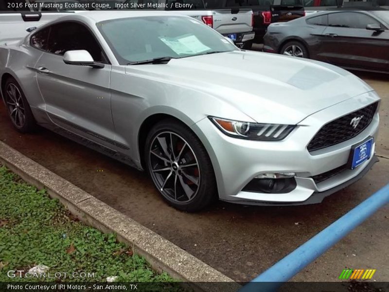 Ingot Silver Metallic / Ebony 2016 Ford Mustang EcoBoost Coupe