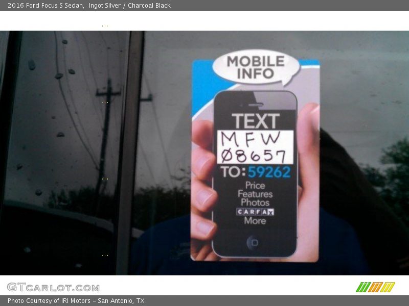 Ingot Silver / Charcoal Black 2016 Ford Focus S Sedan