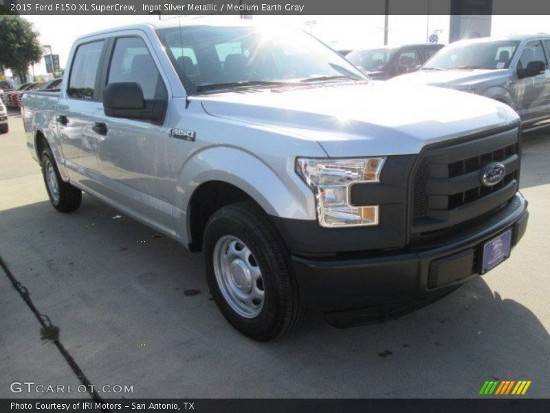 Ingot Silver Metallic / Medium Earth Gray 2015 Ford F150 XL SuperCrew