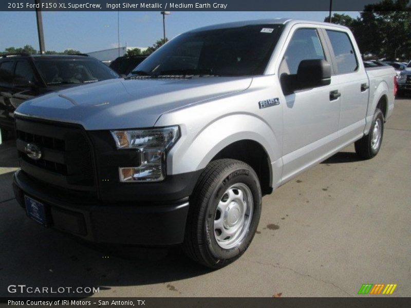 Ingot Silver Metallic / Medium Earth Gray 2015 Ford F150 XL SuperCrew