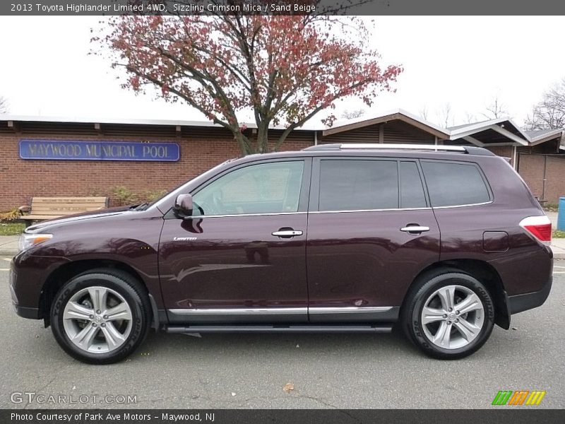 Sizzling Crimson Mica / Sand Beige 2013 Toyota Highlander Limited 4WD