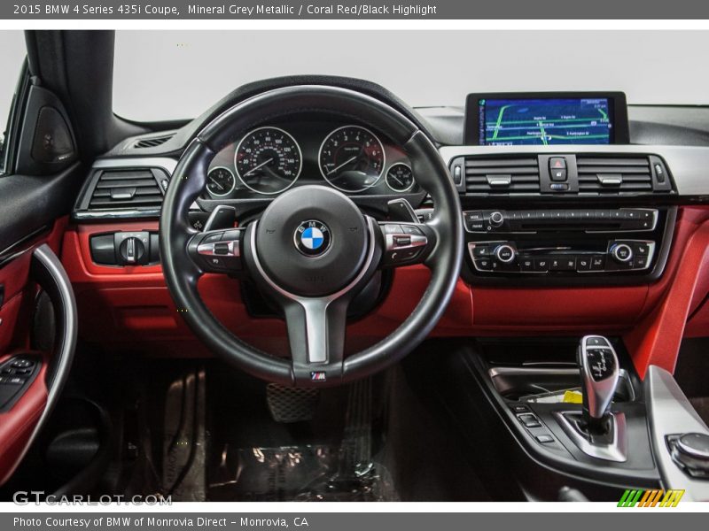 Mineral Grey Metallic / Coral Red/Black Highlight 2015 BMW 4 Series 435i Coupe