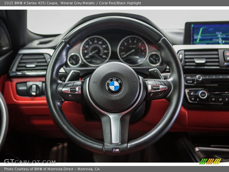 Mineral Grey Metallic / Coral Red/Black Highlight 2015 BMW 4 Series 435i Coupe