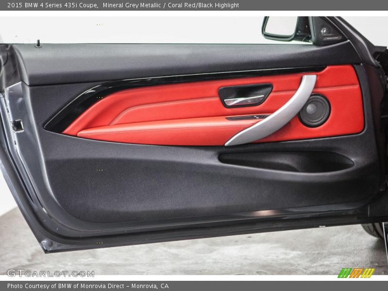 Mineral Grey Metallic / Coral Red/Black Highlight 2015 BMW 4 Series 435i Coupe
