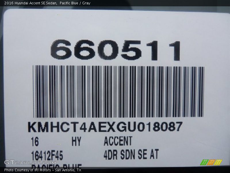 Pacific Blue / Gray 2016 Hyundai Accent SE Sedan