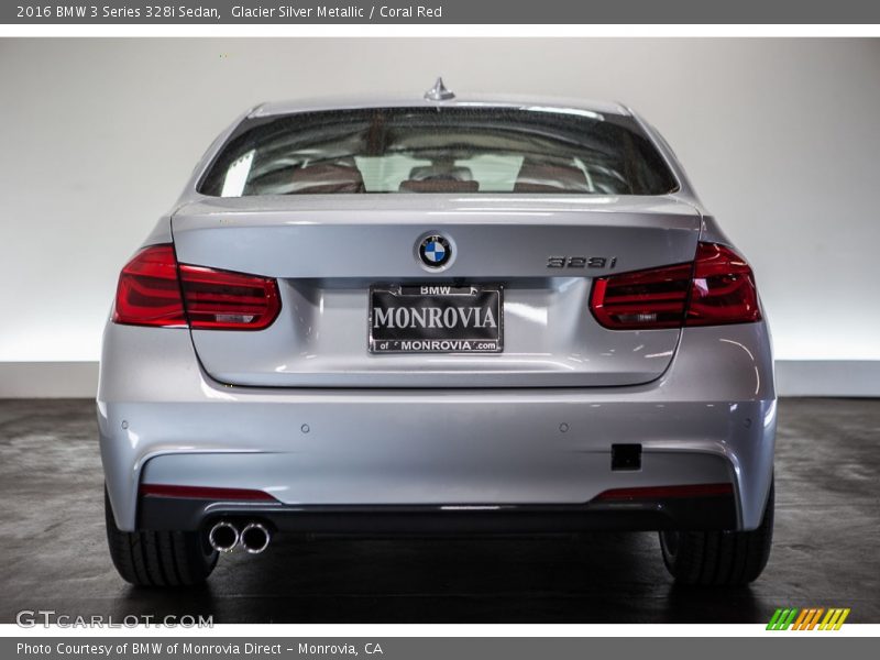 Glacier Silver Metallic / Coral Red 2016 BMW 3 Series 328i Sedan
