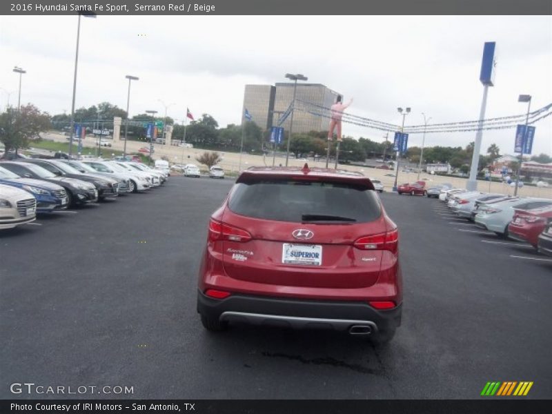 Serrano Red / Beige 2016 Hyundai Santa Fe Sport