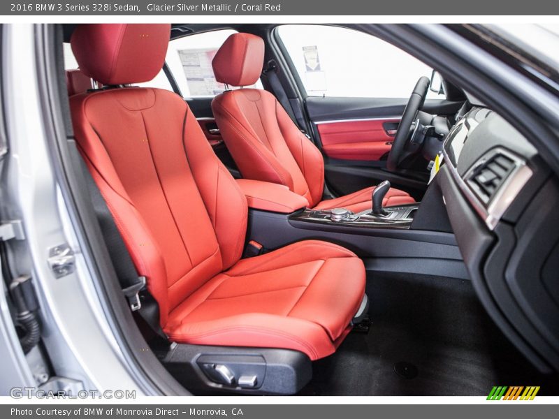 Glacier Silver Metallic / Coral Red 2016 BMW 3 Series 328i Sedan