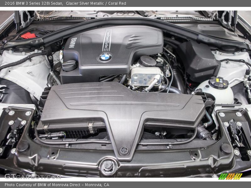 Glacier Silver Metallic / Coral Red 2016 BMW 3 Series 328i Sedan