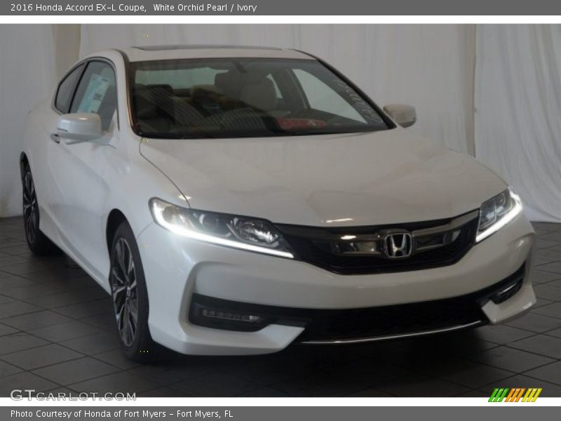White Orchid Pearl / Ivory 2016 Honda Accord EX-L Coupe