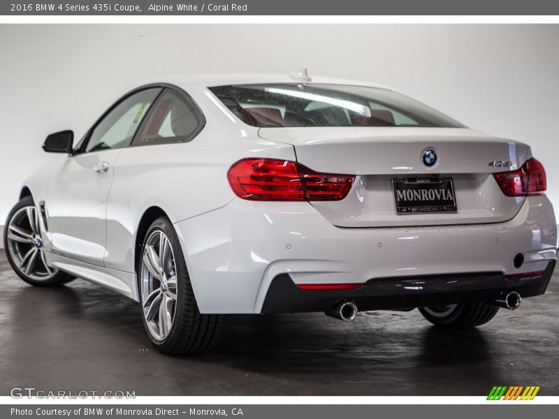 Alpine White / Coral Red 2016 BMW 4 Series 435i Coupe