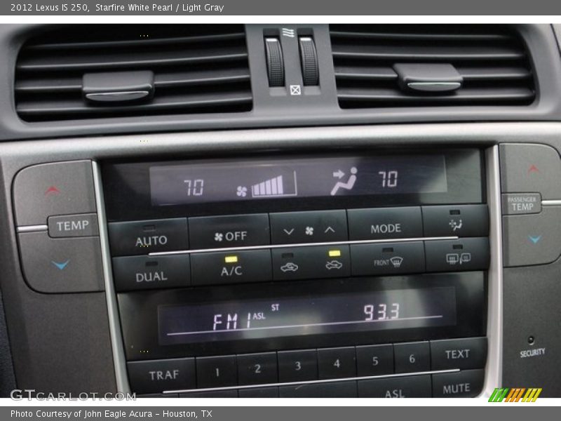 Starfire White Pearl / Light Gray 2012 Lexus IS 250