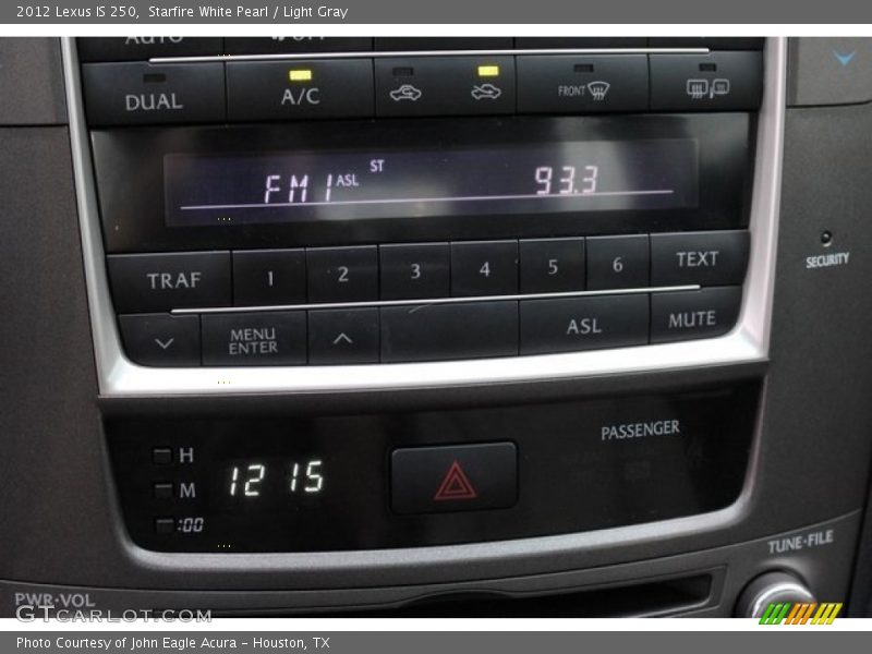 Starfire White Pearl / Light Gray 2012 Lexus IS 250