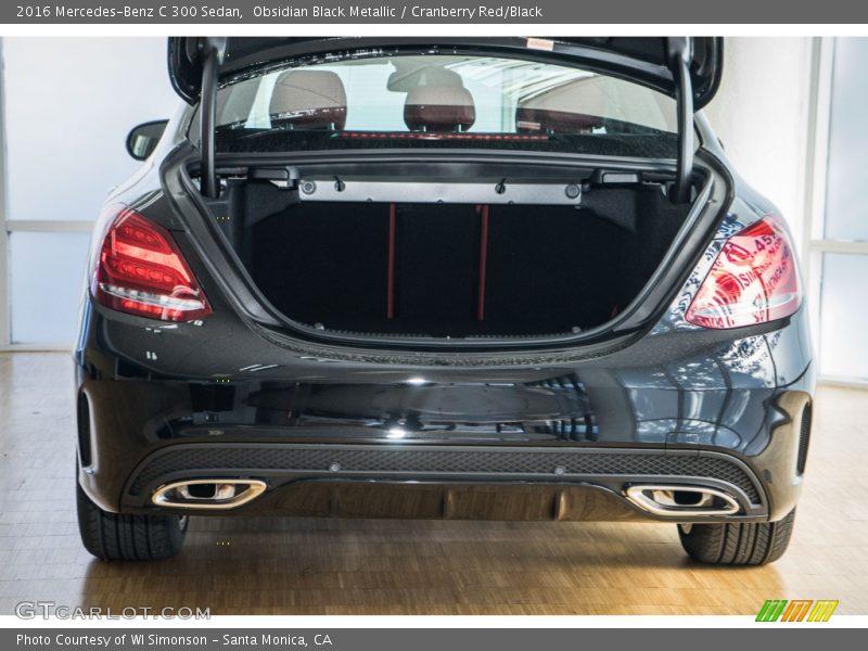 Obsidian Black Metallic / Cranberry Red/Black 2016 Mercedes-Benz C 300 Sedan
