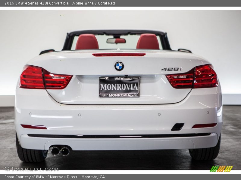 Alpine White / Coral Red 2016 BMW 4 Series 428i Convertible