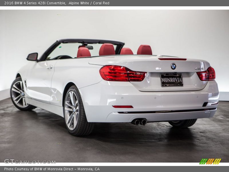 Alpine White / Coral Red 2016 BMW 4 Series 428i Convertible