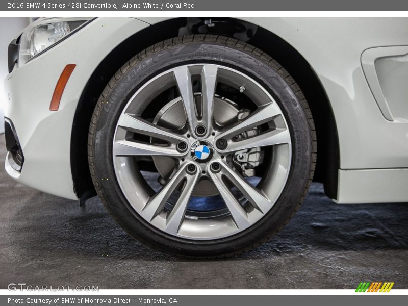 Alpine White / Coral Red 2016 BMW 4 Series 428i Convertible