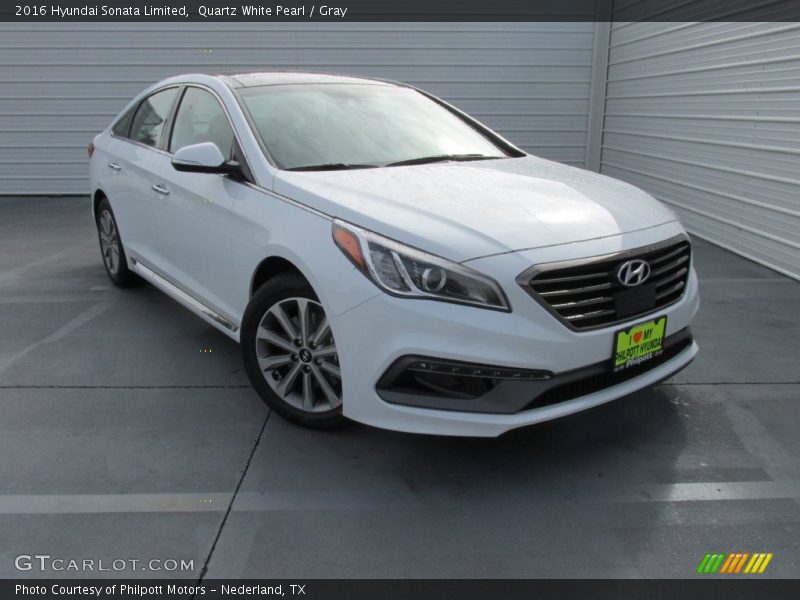 Quartz White Pearl / Gray 2016 Hyundai Sonata Limited