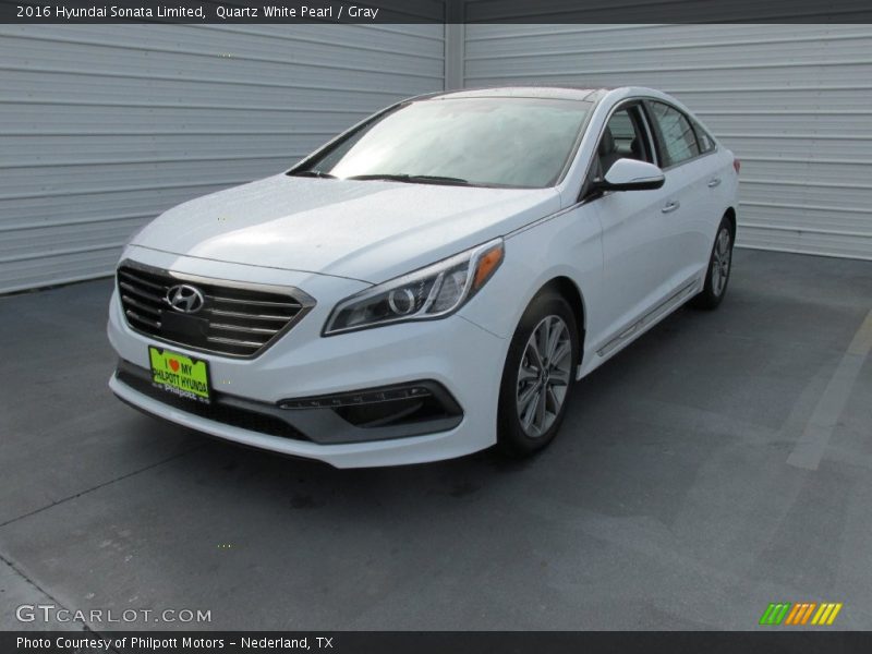 Quartz White Pearl / Gray 2016 Hyundai Sonata Limited