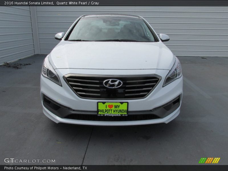 Quartz White Pearl / Gray 2016 Hyundai Sonata Limited