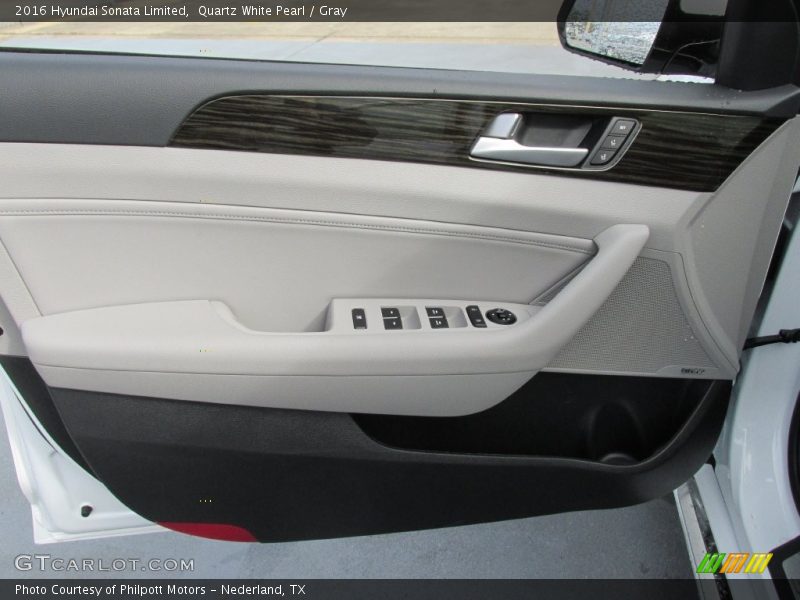 Quartz White Pearl / Gray 2016 Hyundai Sonata Limited