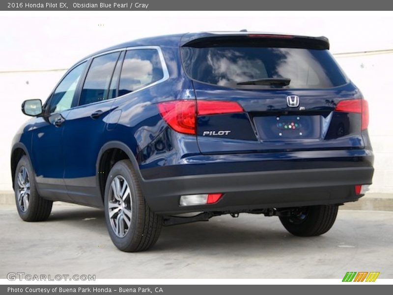 Obsidian Blue Pearl / Gray 2016 Honda Pilot EX