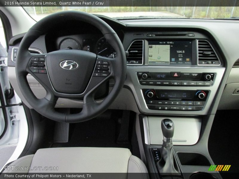 Quartz White Pearl / Gray 2016 Hyundai Sonata Limited