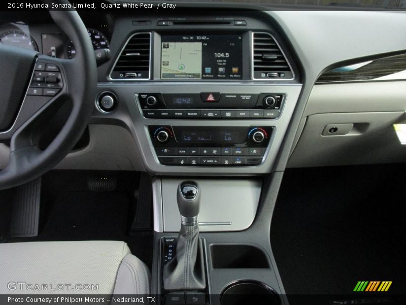 Quartz White Pearl / Gray 2016 Hyundai Sonata Limited