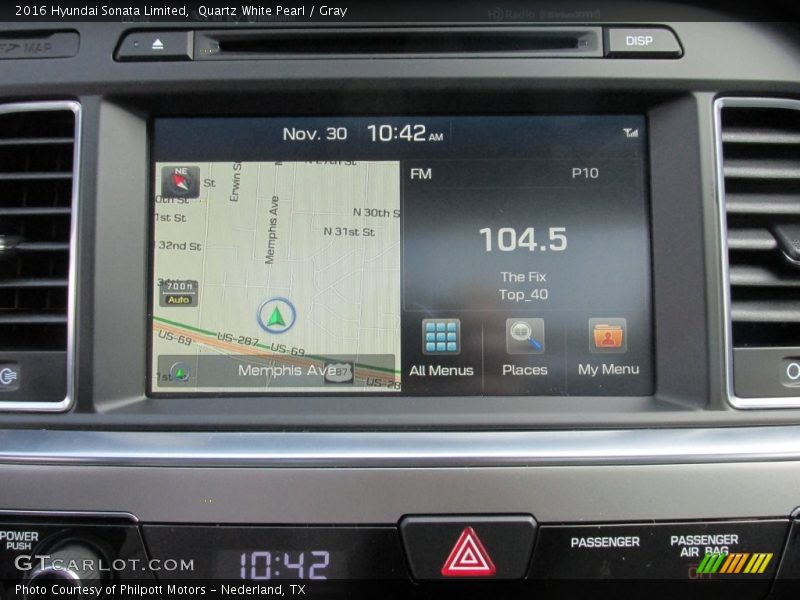 Quartz White Pearl / Gray 2016 Hyundai Sonata Limited