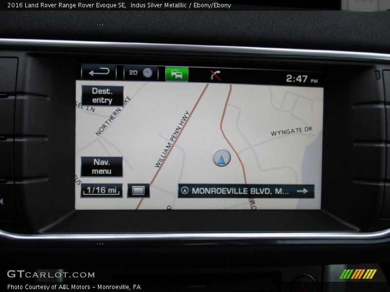 Indus Silver Metalllic / Ebony/Ebony 2016 Land Rover Range Rover Evoque SE