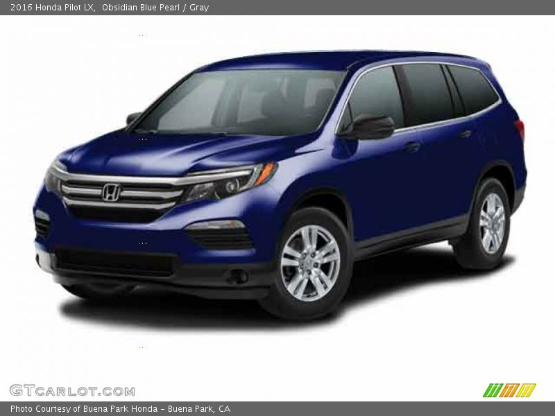 Obsidian Blue Pearl / Gray 2016 Honda Pilot LX