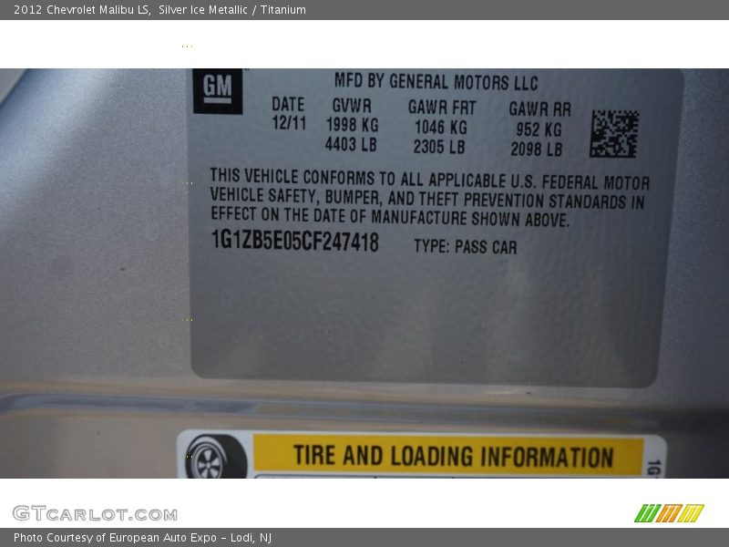 Silver Ice Metallic / Titanium 2012 Chevrolet Malibu LS