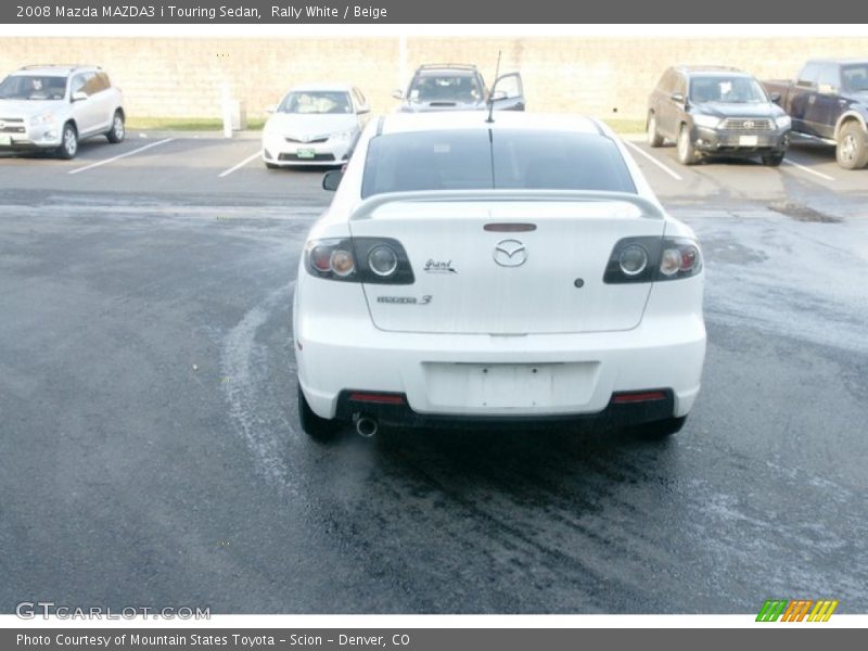 Rally White / Beige 2008 Mazda MAZDA3 i Touring Sedan