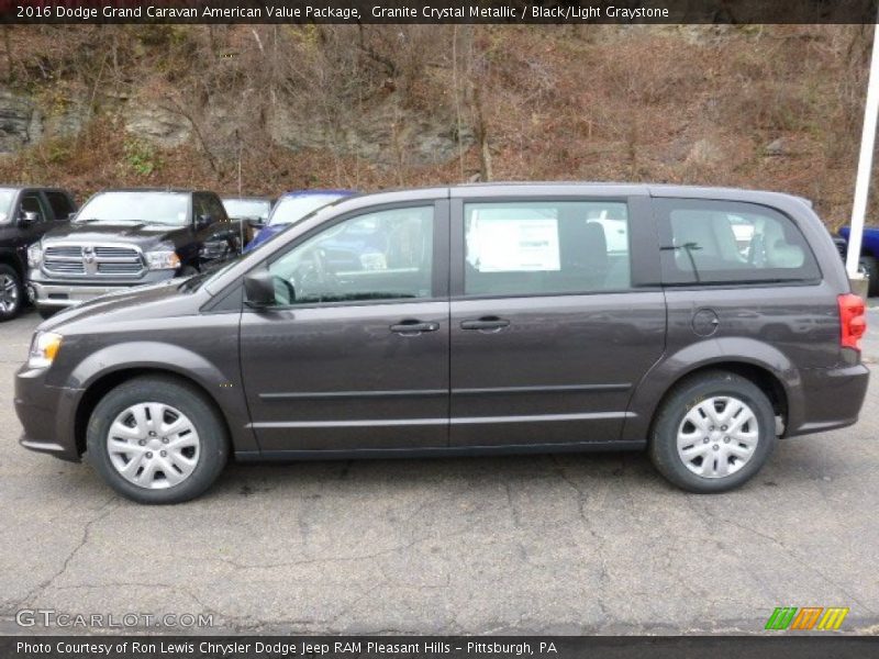 Granite Crystal Metallic / Black/Light Graystone 2016 Dodge Grand Caravan American Value Package