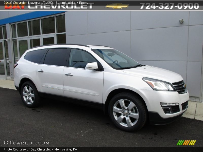 Summit White / Ebony 2016 Chevrolet Traverse LT AWD