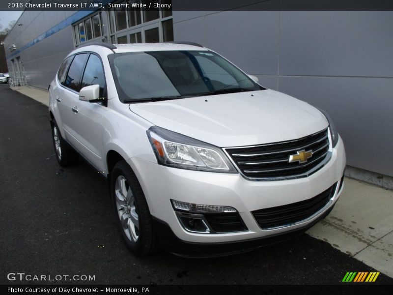 Summit White / Ebony 2016 Chevrolet Traverse LT AWD