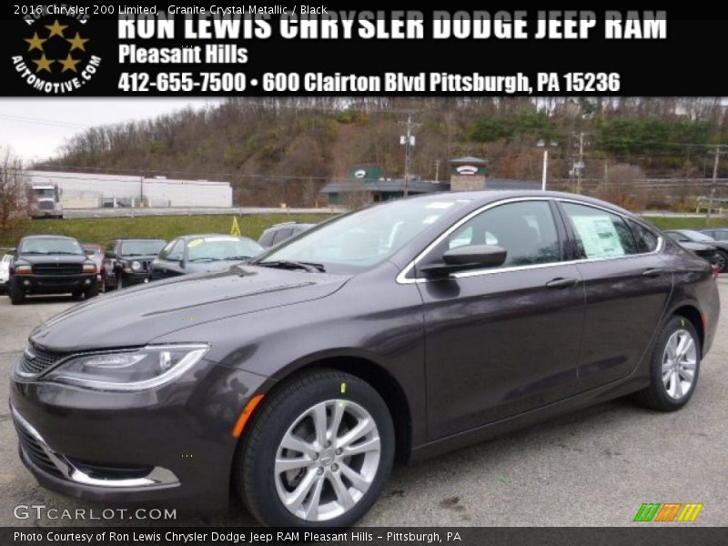 Granite Crystal Metallic / Black 2016 Chrysler 200 Limited